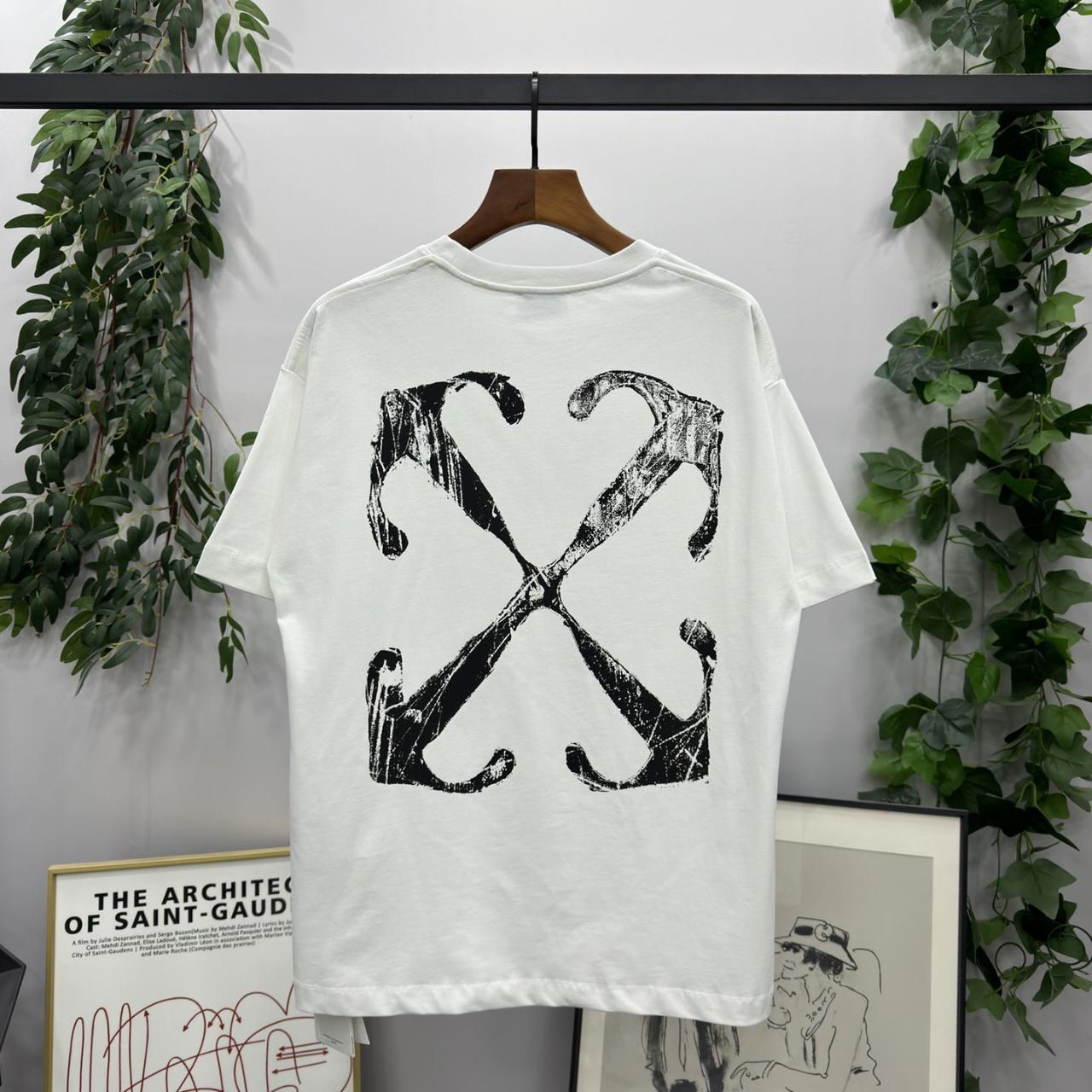 new off white oversized t shirt black white 2 colors | Depop