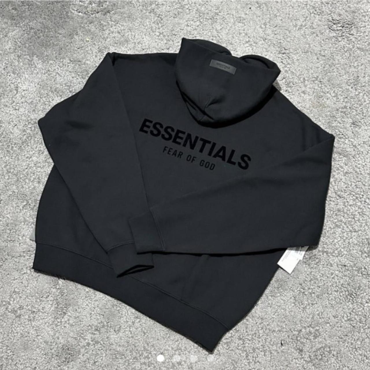 Essentials black reflective online hoodie