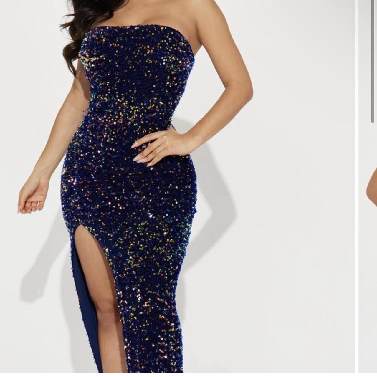 Fashion nova clearance navy blue dress