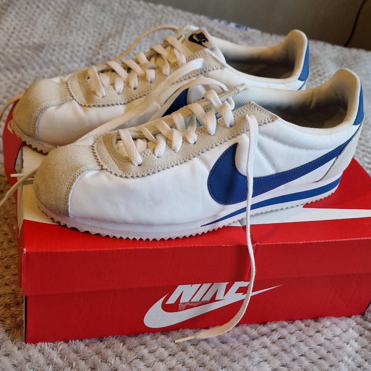 Nike classic cortez nylon white gym blue online