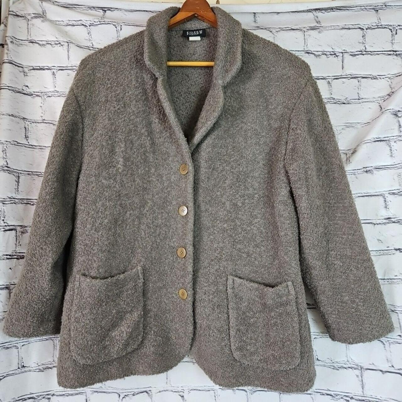 Deals Eileen Fisher Wool Button up coat jacket size L