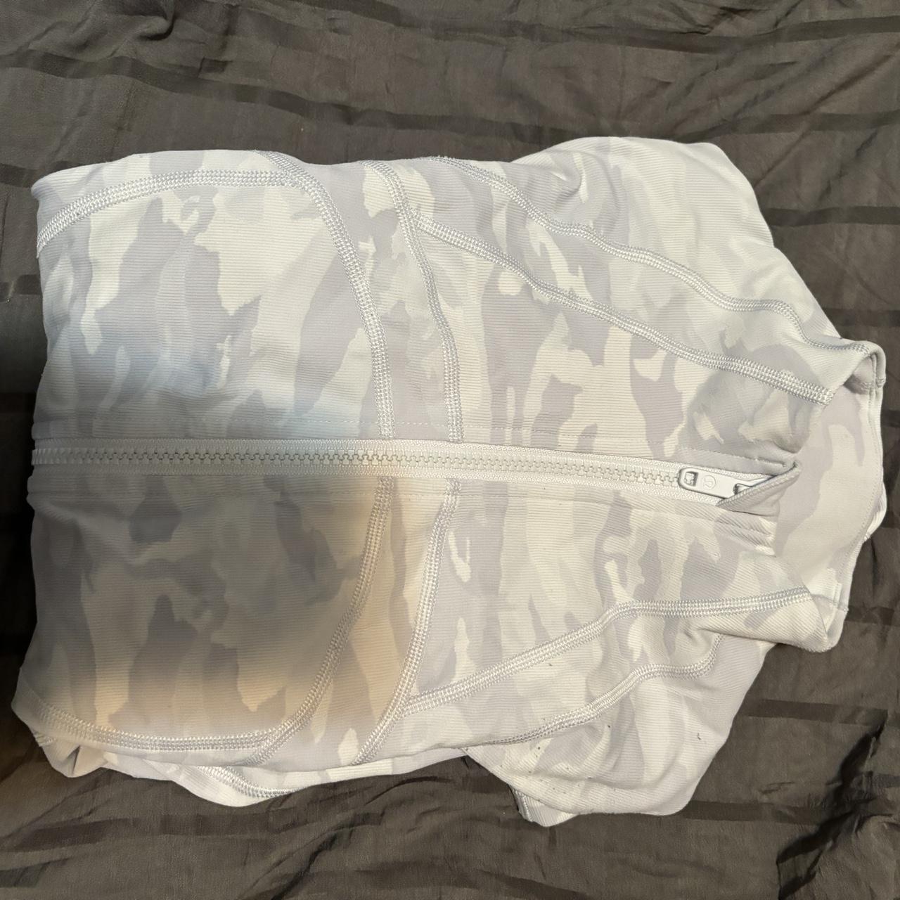 worn once white camo lulu lemon define jacket Depop