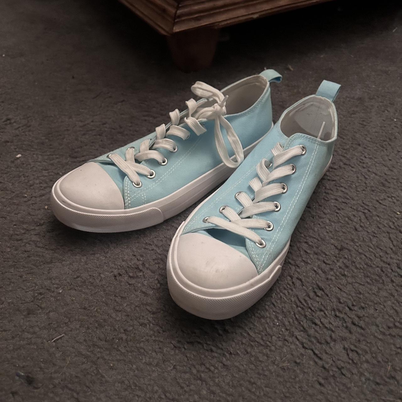 Baby Blue Converse Shoes - Depop