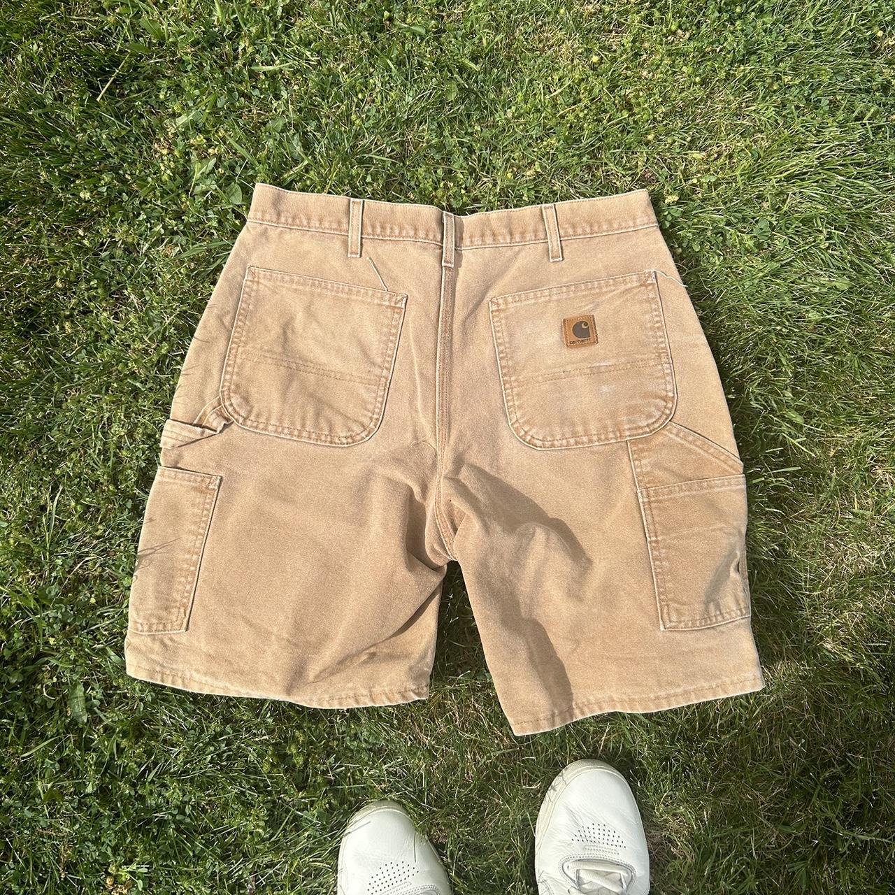 Carhartt Tan Carpenters Jorts 🚨 Measure To 34 - Depop