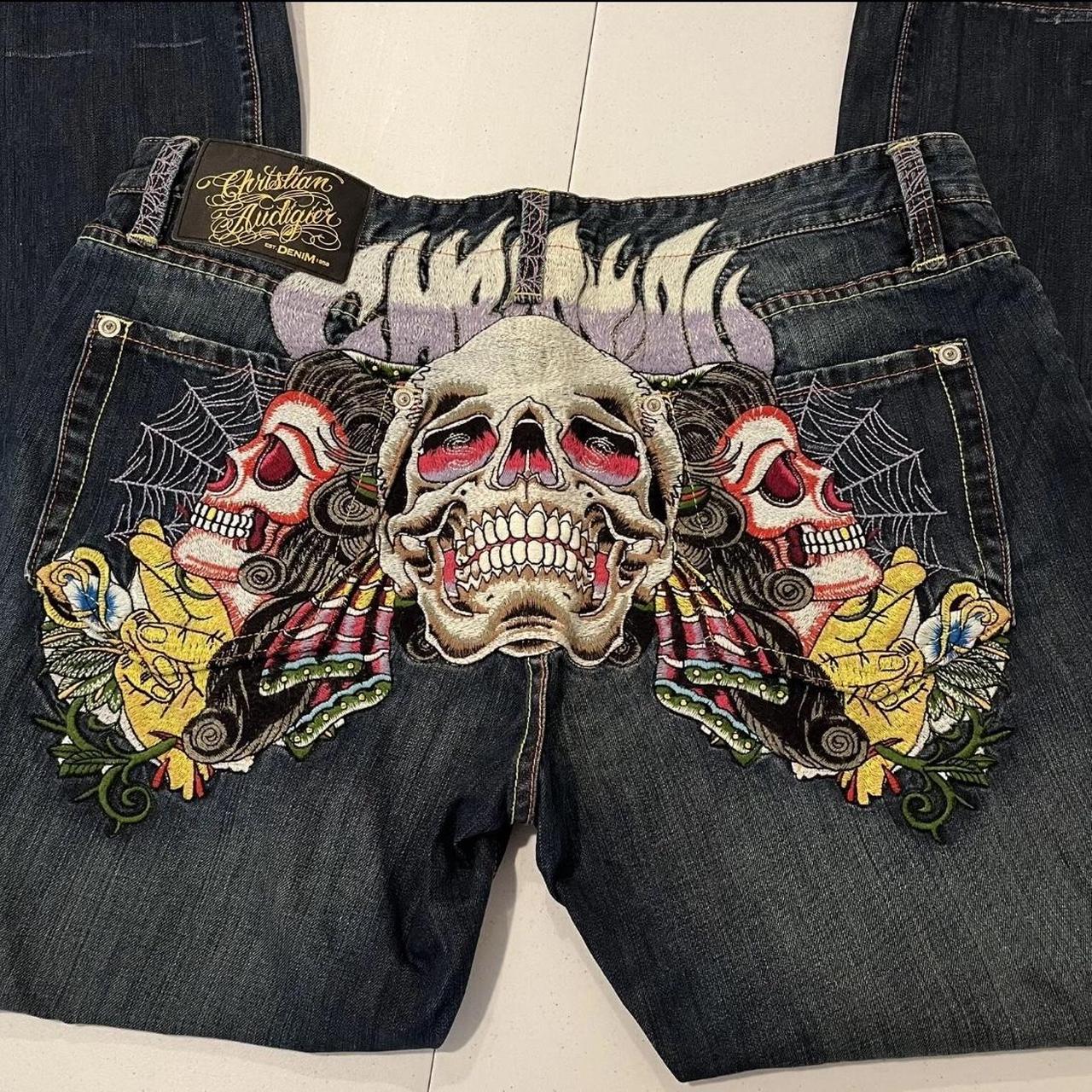 -Size 34 Ed Hardy’s -baggy -Designs MSG BEFORE BUYING - Depop