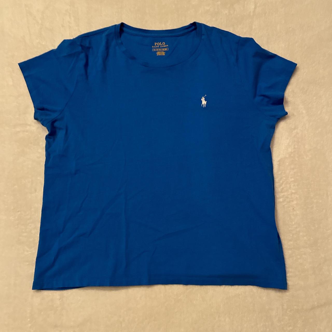 Polo Ralph Lauren Blue scoop neck short sleeve with... - Depop