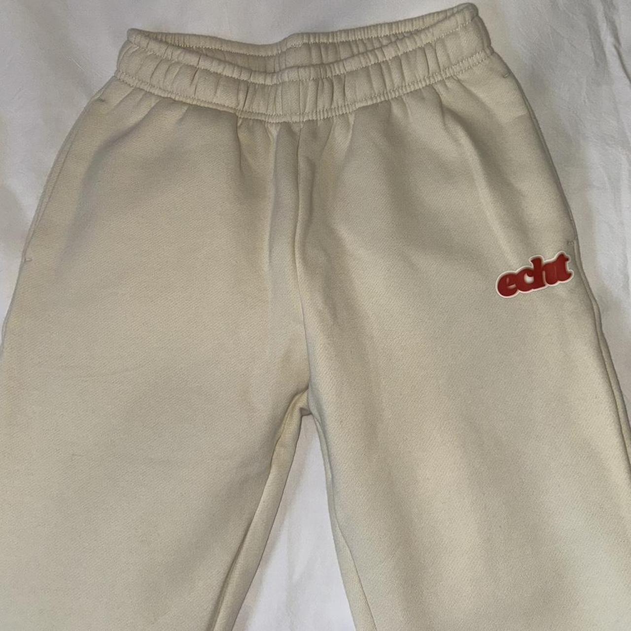 Echt~ blur flare sweatpants in cream size: S so so - Depop