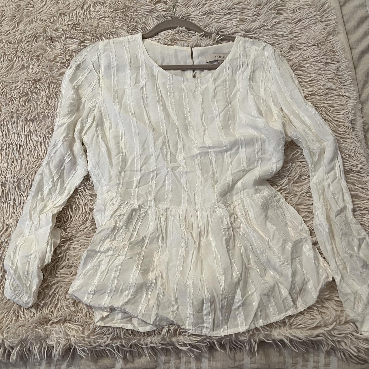 Ann taylor loft white blouse online