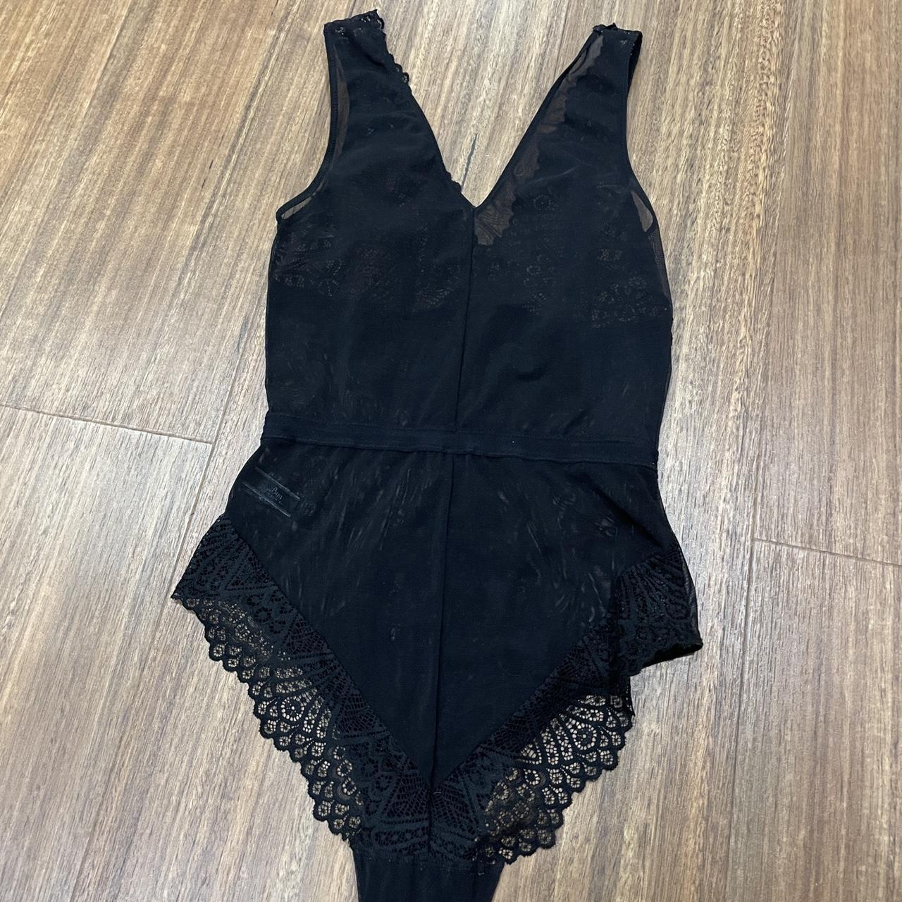 Boux Avenue black lacy mesh bodysuit 🌸 Uk 10 - Depop