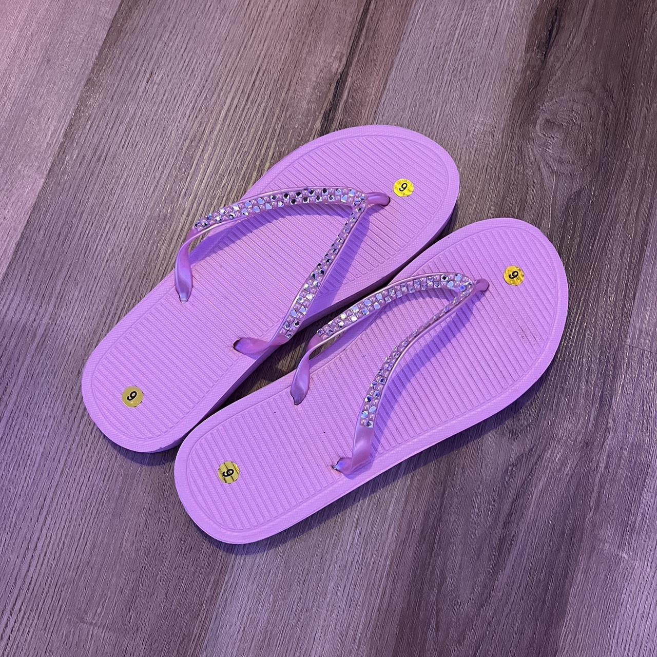 pink rhinestone flip flops