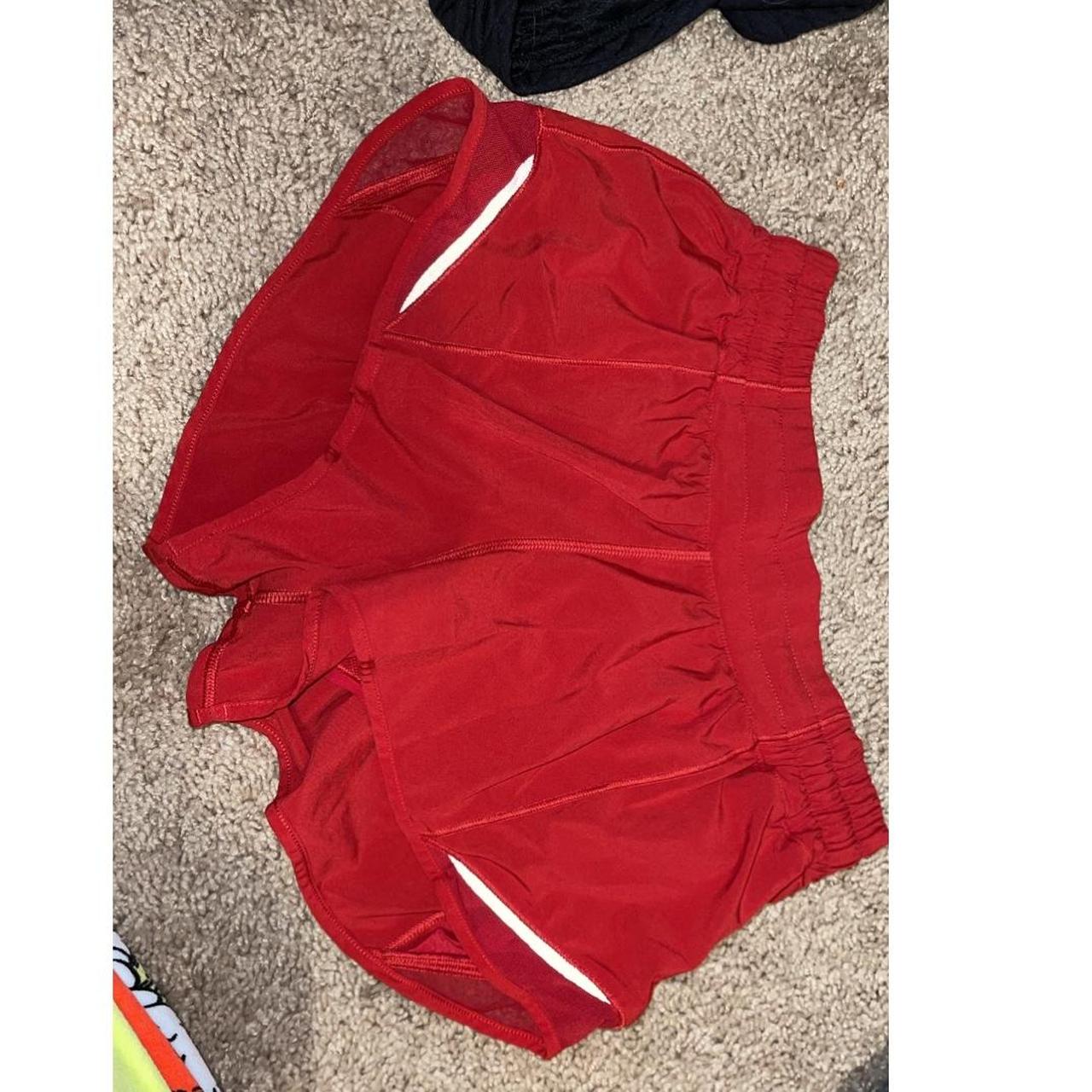 Red Lululemon Shorts Size 6 - Depop
