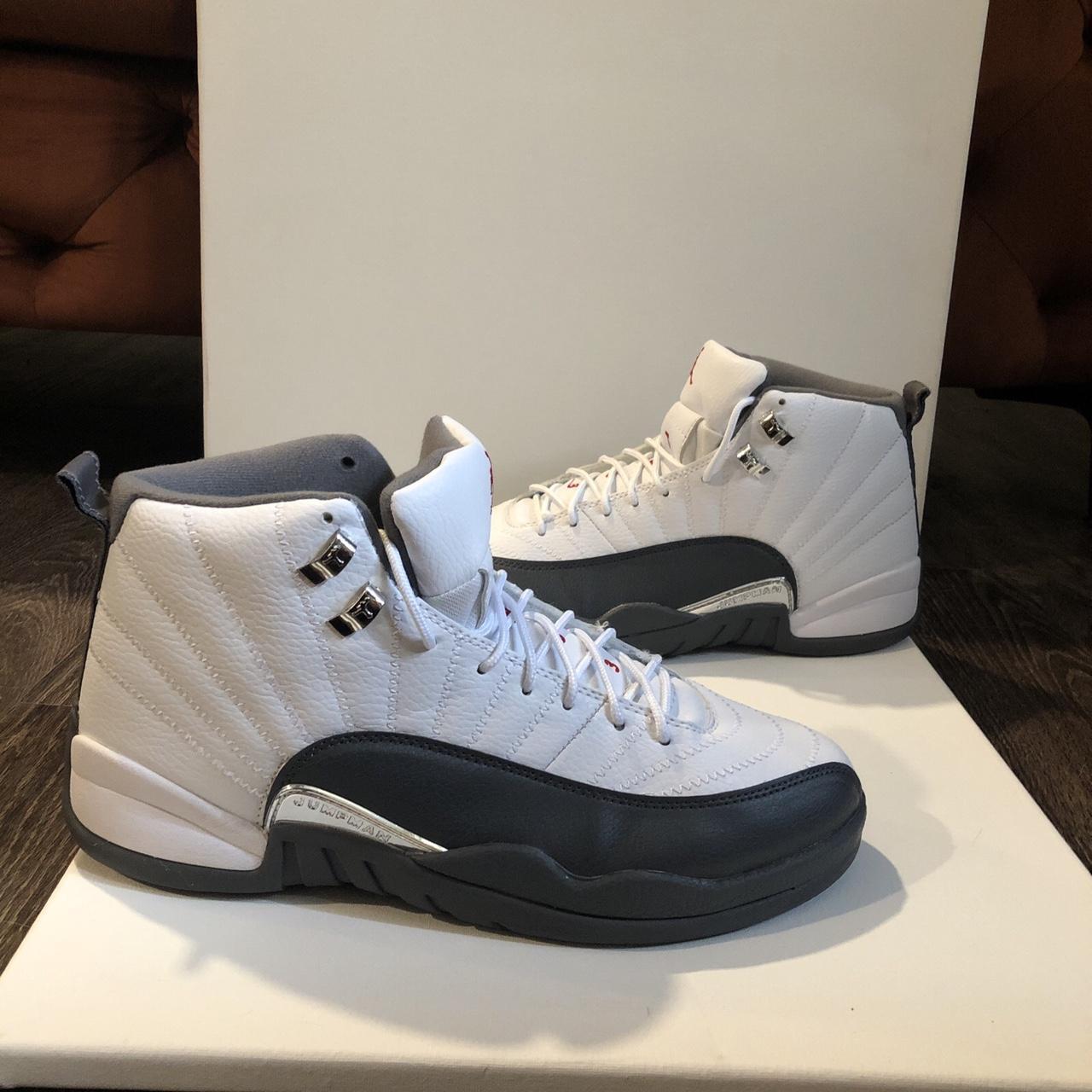 Jordan 12 white and grey cheap 2019