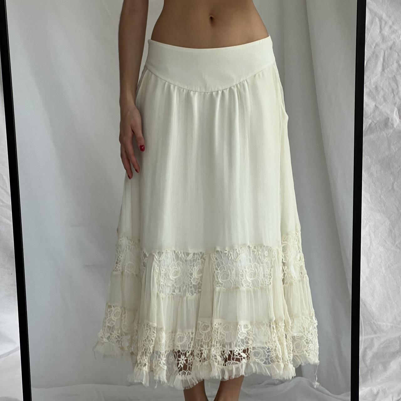 Free shipping Zara cream coquette lace mesh tiered... - Depop