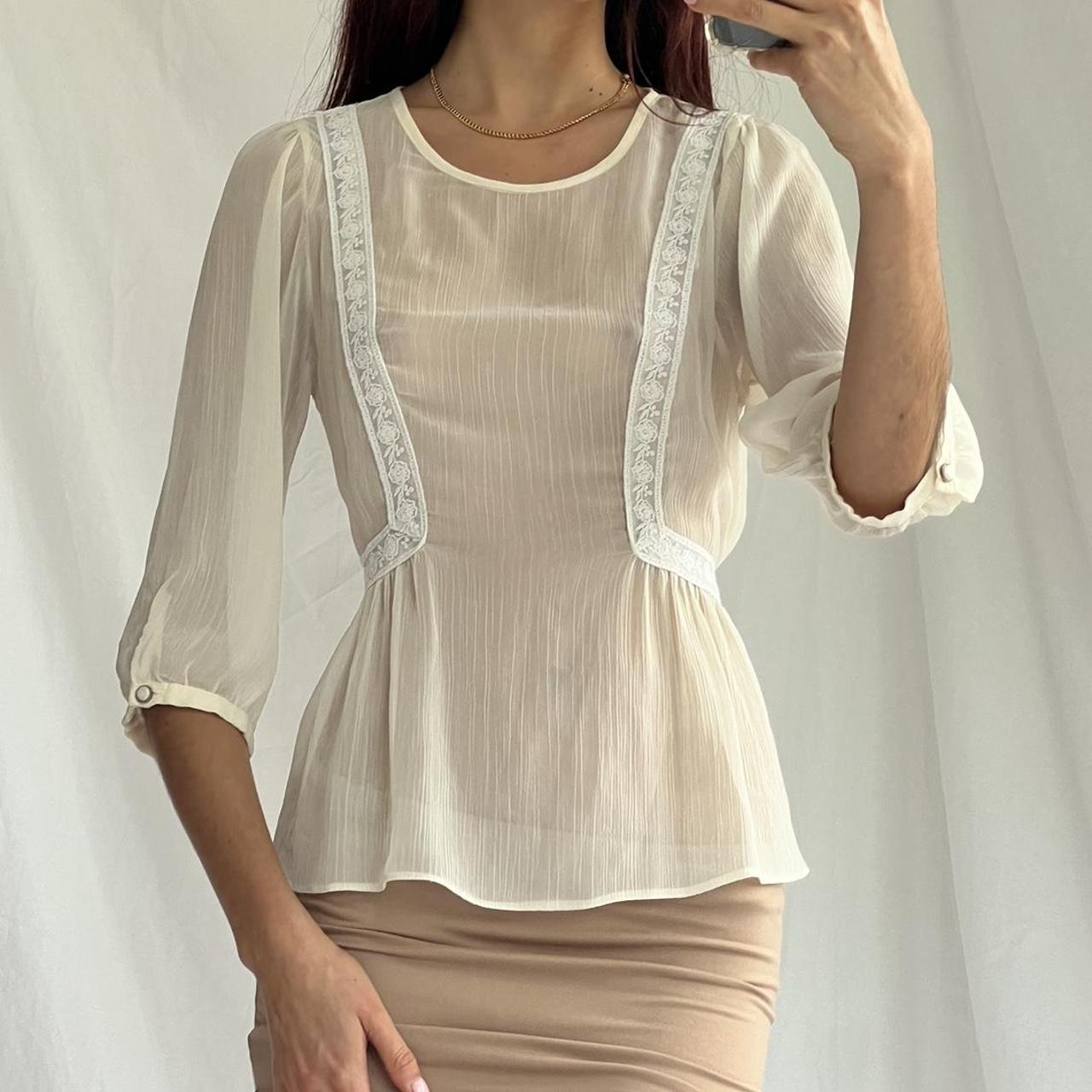 Free shipping Miss Selfridge sheer cream mesh and... Depop