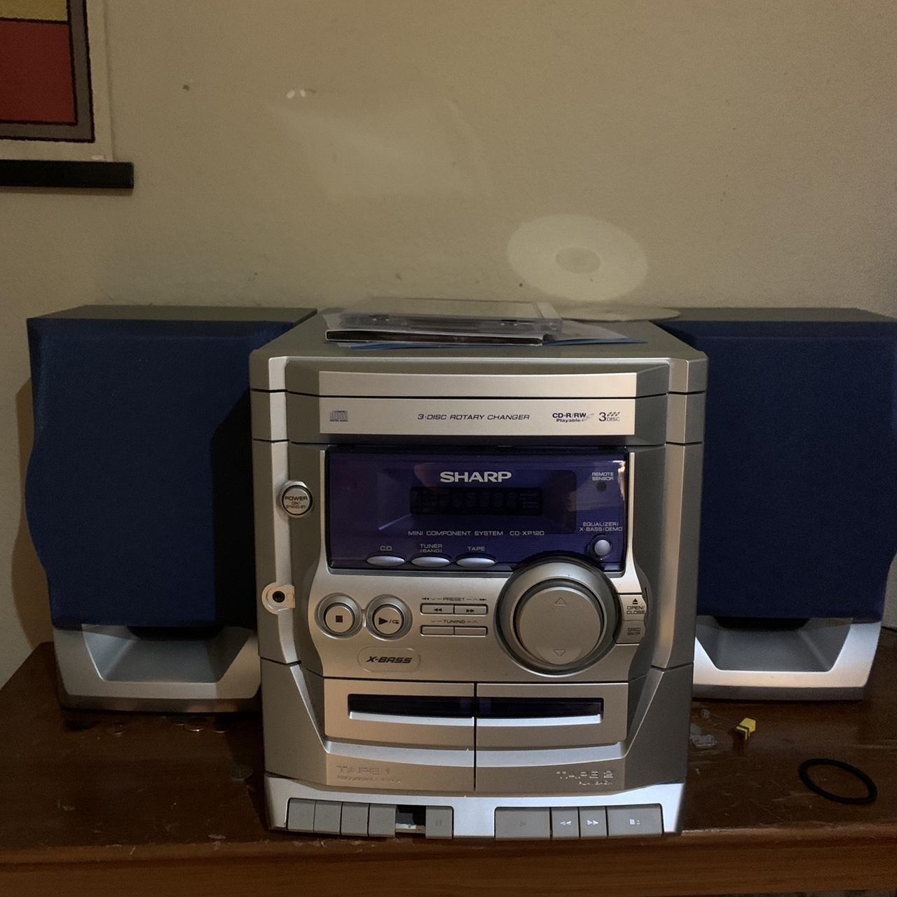 Sharp 3 disc cd player and cassette player depop
