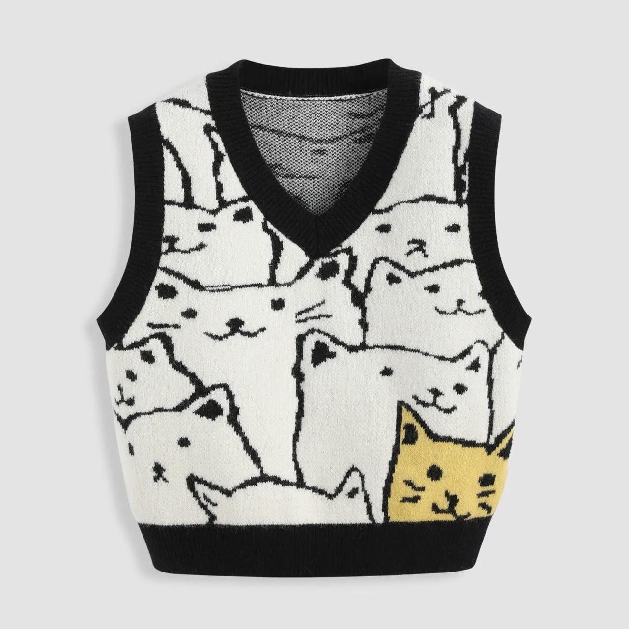 Cider cat print vest. Super cute. Brand new with... Depop