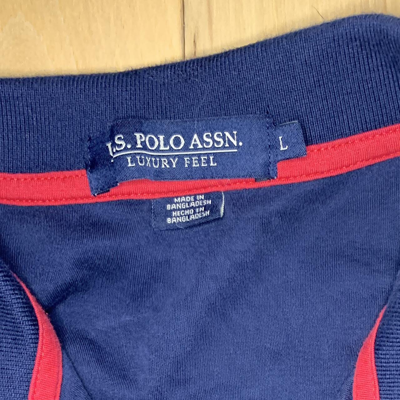 Polo Ralph Lauren Polo shirt Navy blue/ red... - Depop