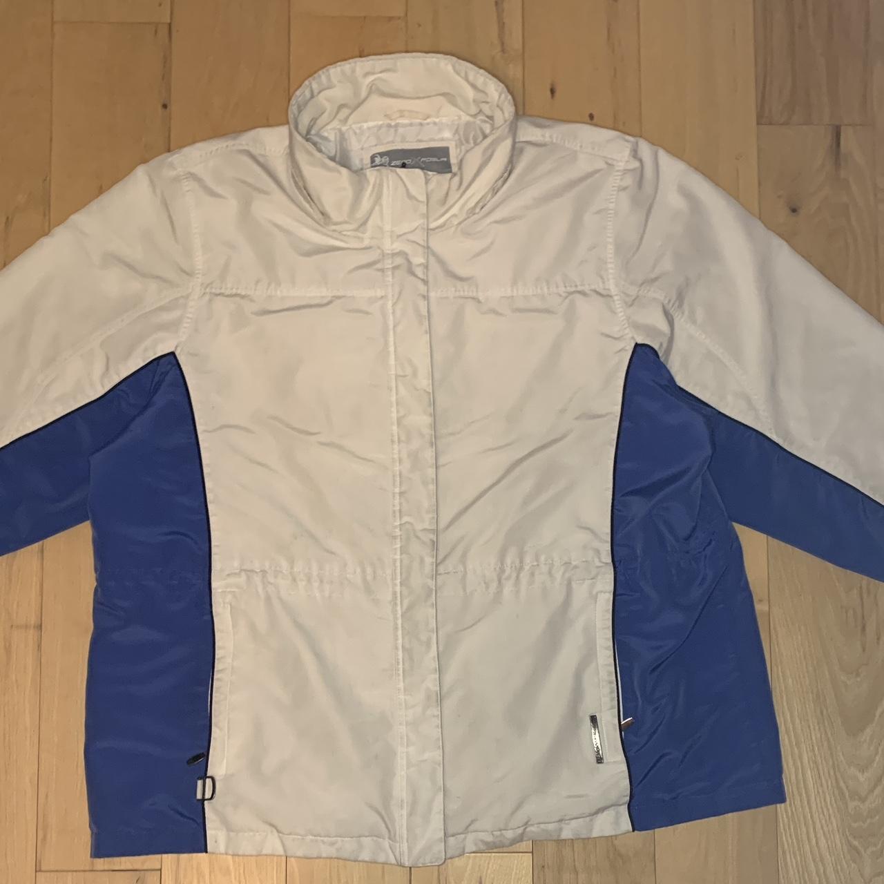 Zero x posur jacket White and blue Men’s XL vintage - Depop