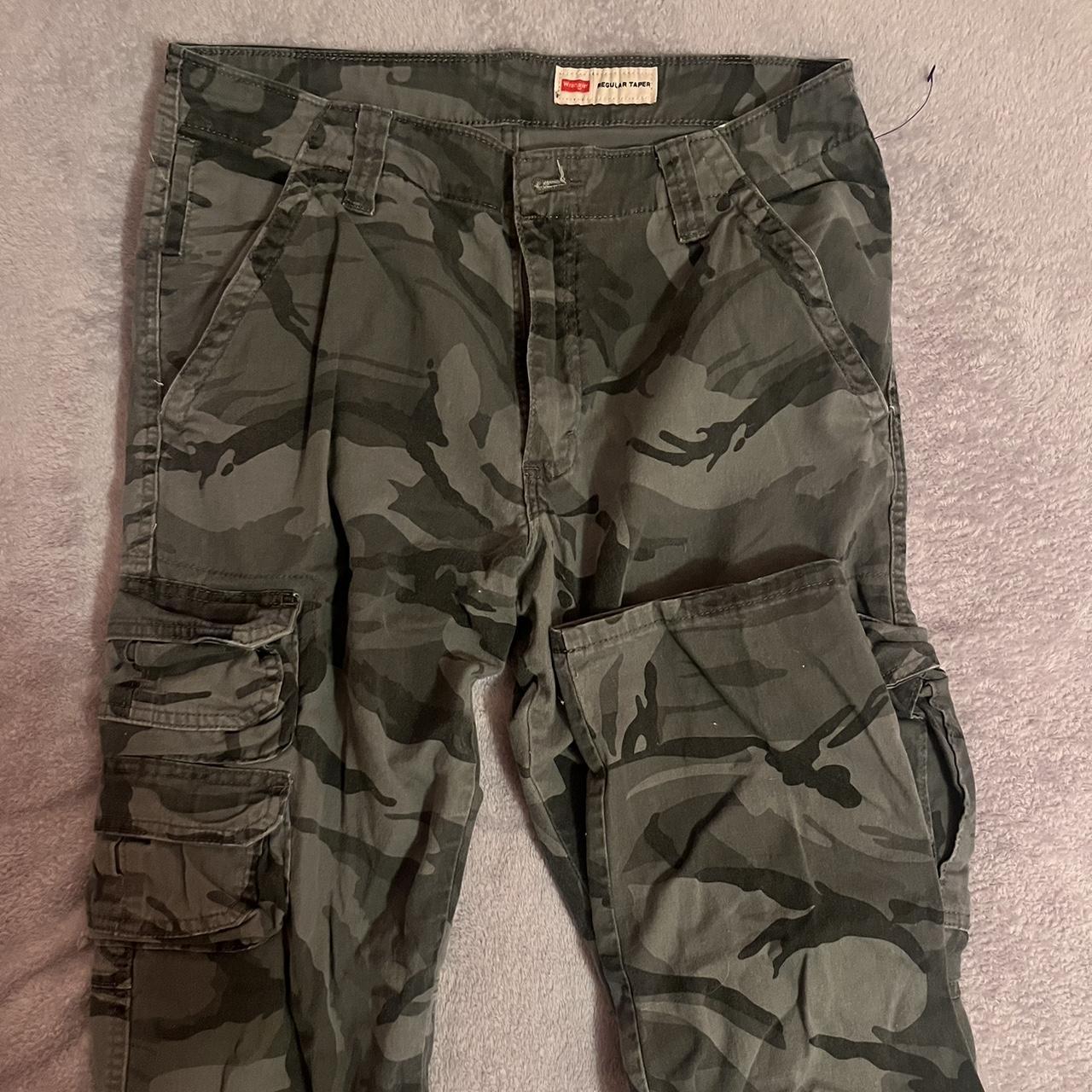 Sick thrifted camo cargo pants! I wore as baggy low... - Depop
