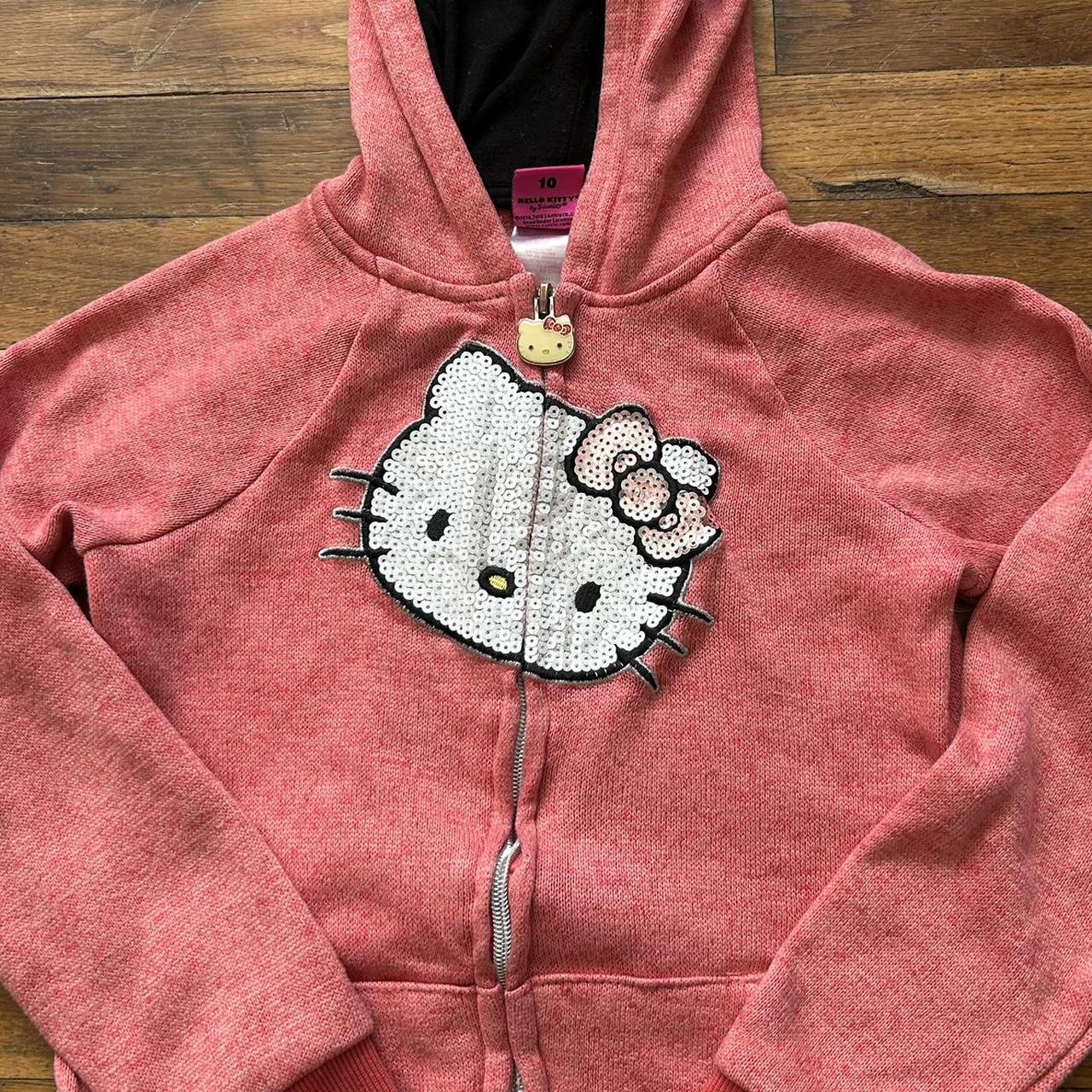 Y2k Hello Kitty zip up zipper is stuck / wear on... Depop