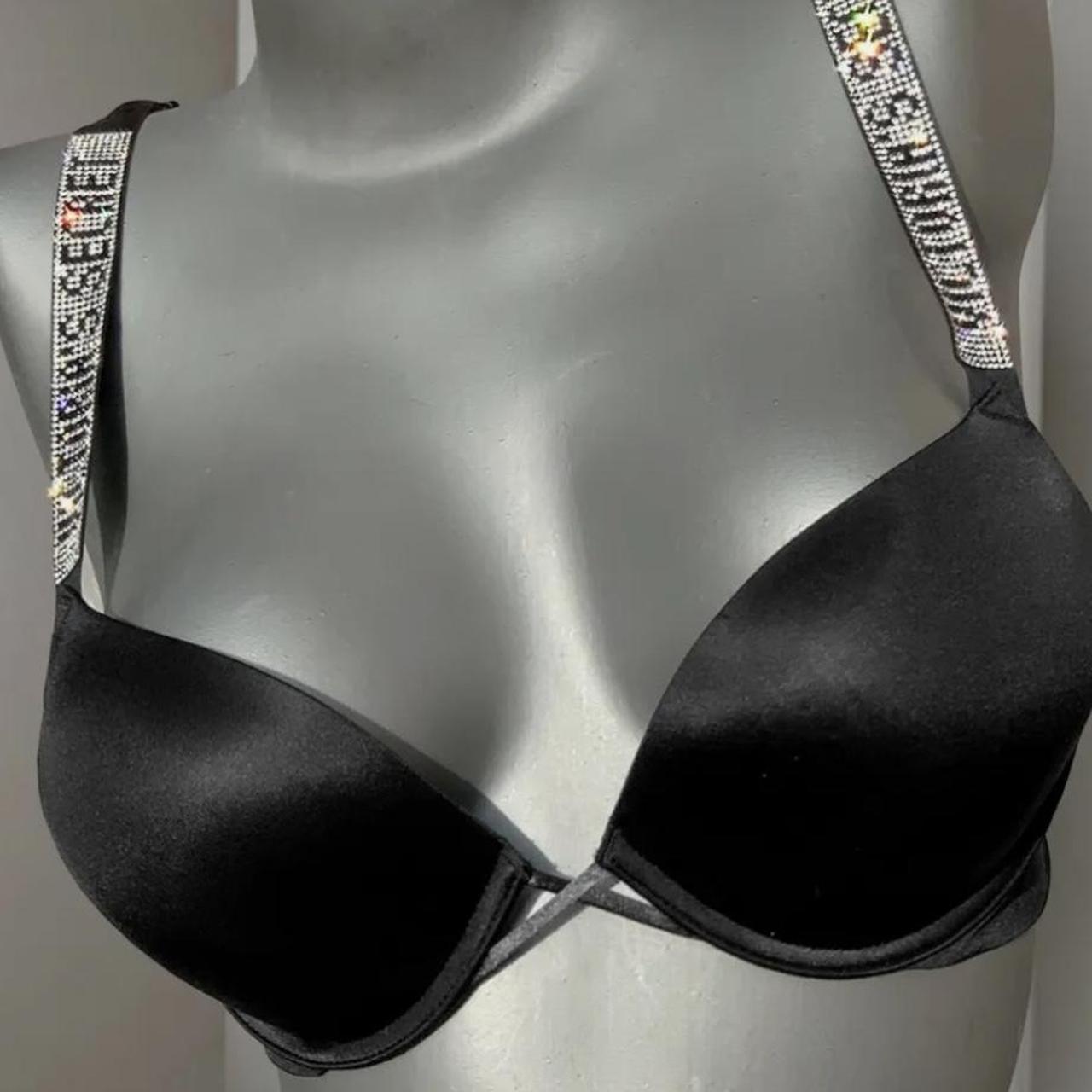 Black Victoria's Secret Bombshell push-up bra with - Depop