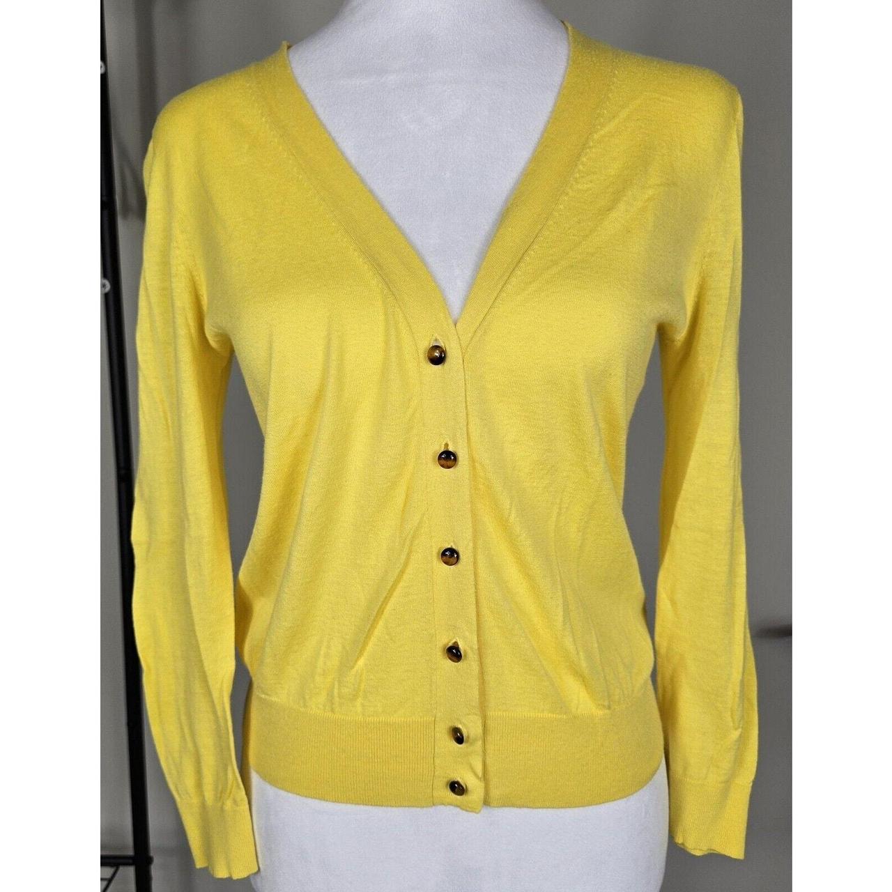 J crew yellow cardigan best sale