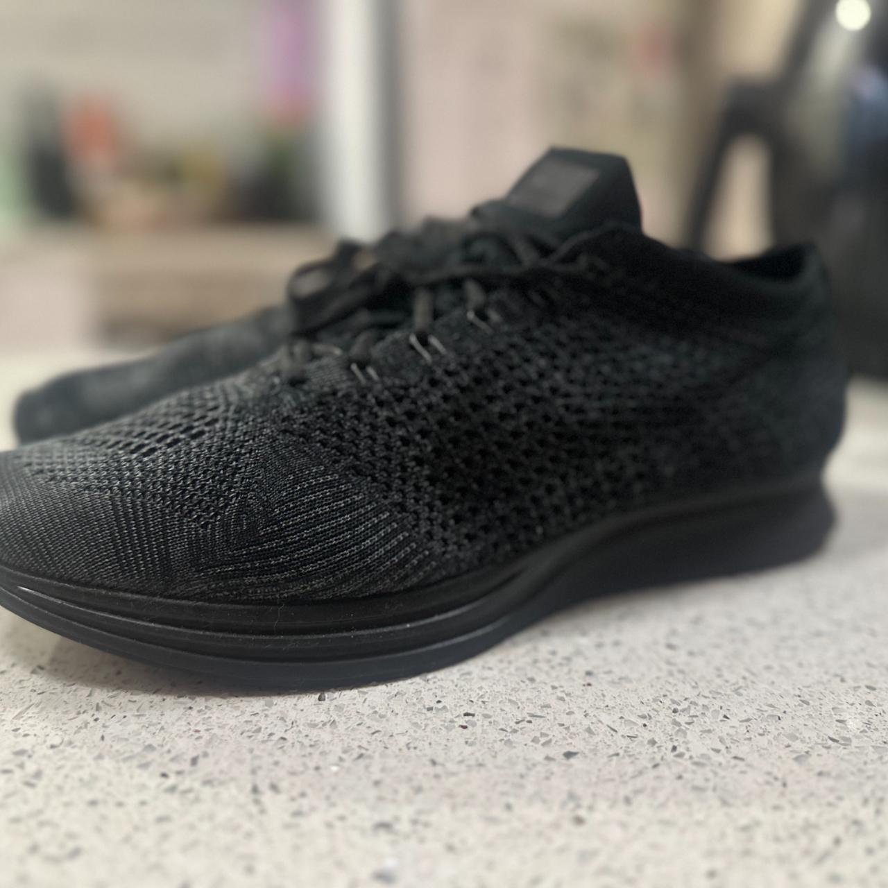 Nike Flyknit Racer - Triple black - Size US12 Worn... - Depop