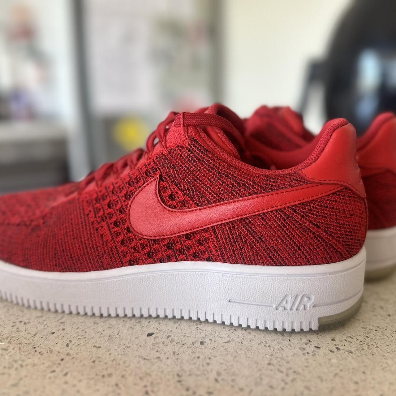 Nike Air Force 1 Ultra Flyknit Low - White/Red -... - Depop