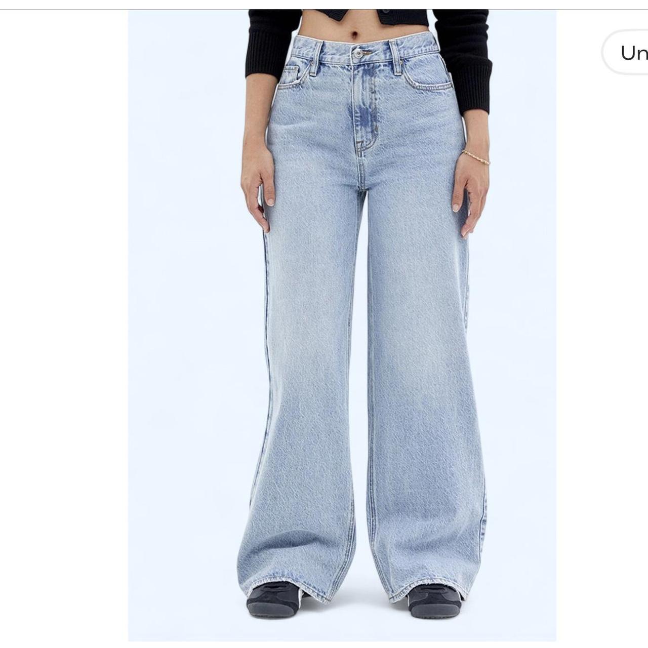 PacSun Women's Jeans Blue 30 – Low- waisted baggy boyfriend