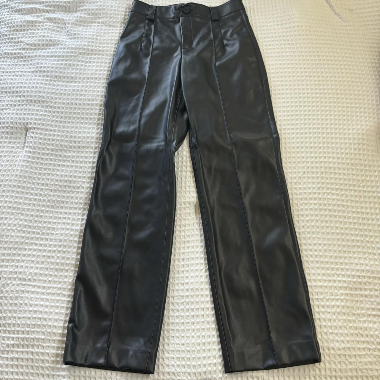 leather Tahari business pants from nordstrom worn... - Depop