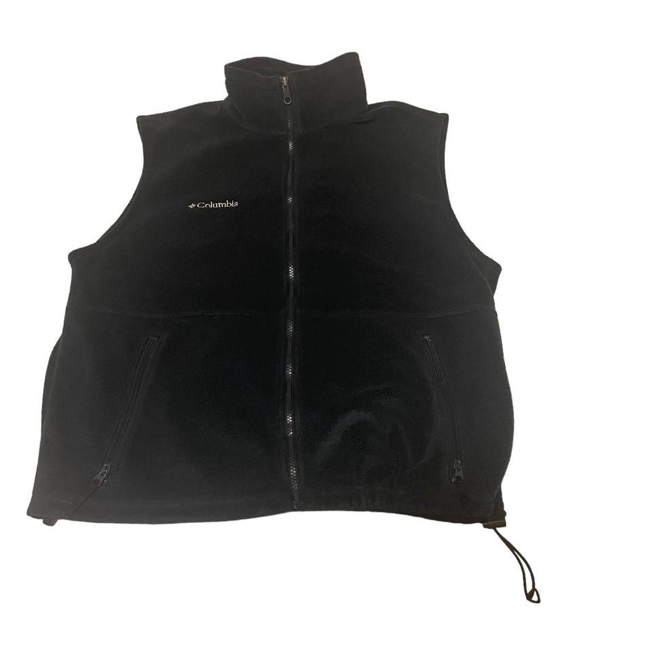 Columbia Vest Men Medium Navy Blue Fleece Full Zip... Depop