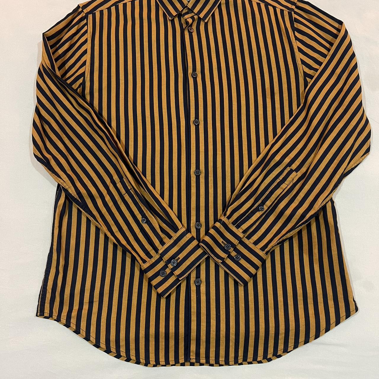 Black and Gold Stripe dress shirt. Originally... Depop