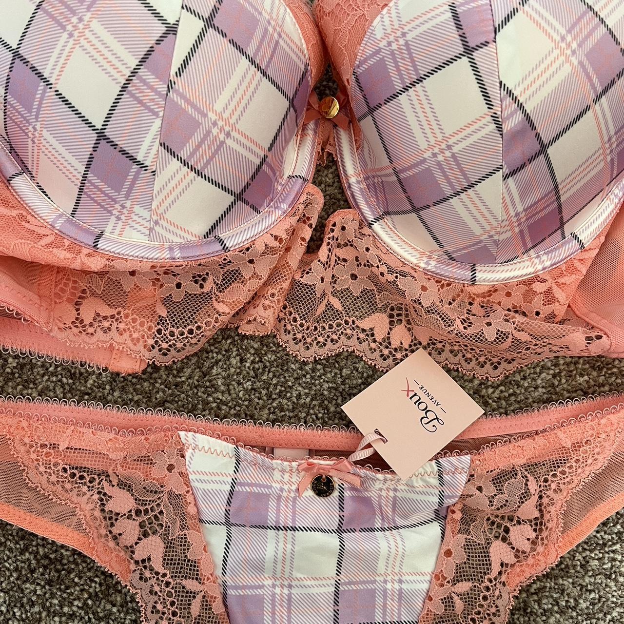 Boux Avenue Women's Pink And White Bra | Depop