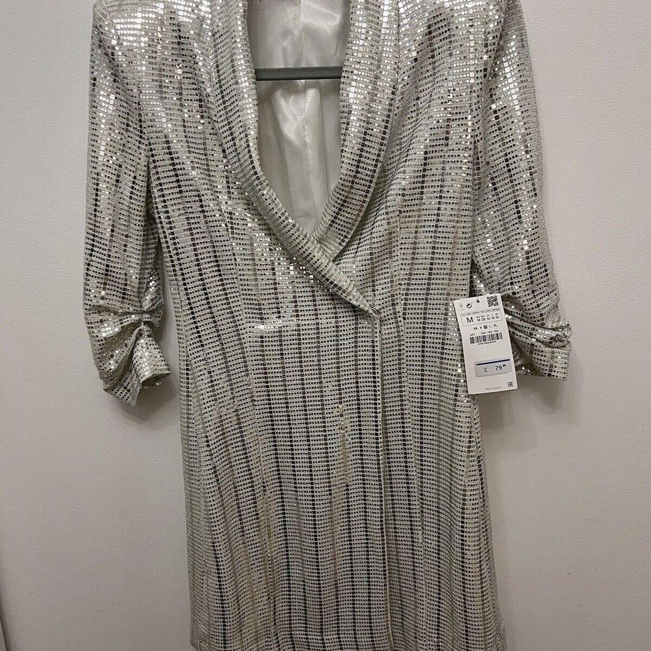 Silver Sequin Dress Robe A Sequin Zara Silver Sequin Wrap White