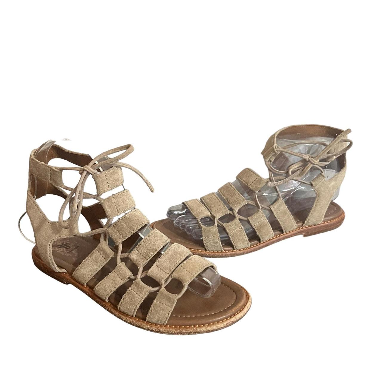 Frye Sandals Womens Lace Up Blair Side Ghillie Tan