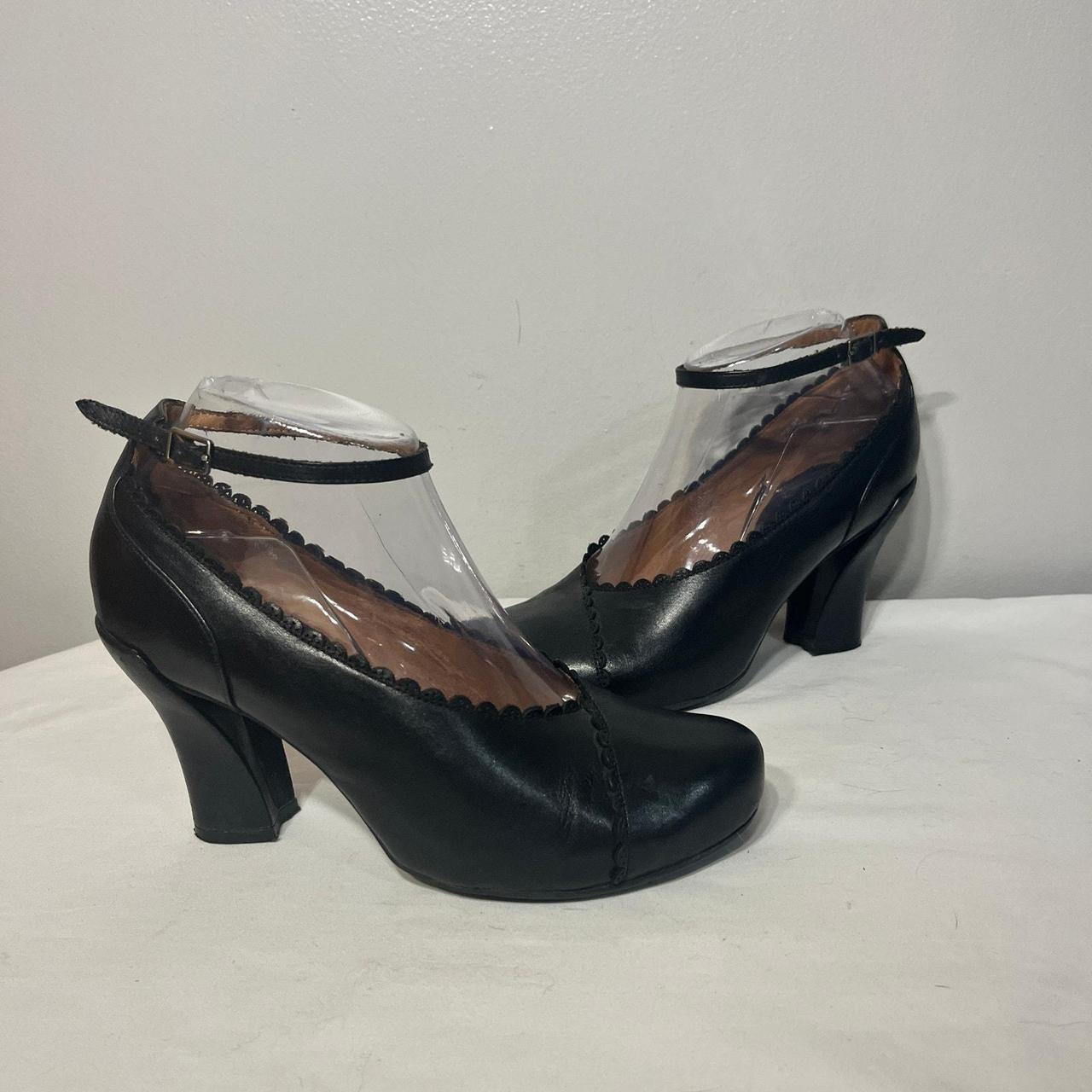 Preloved Women's Pumps - Black - US 7 – Earthies Heels Mary Janes Catalina Black Leather …
