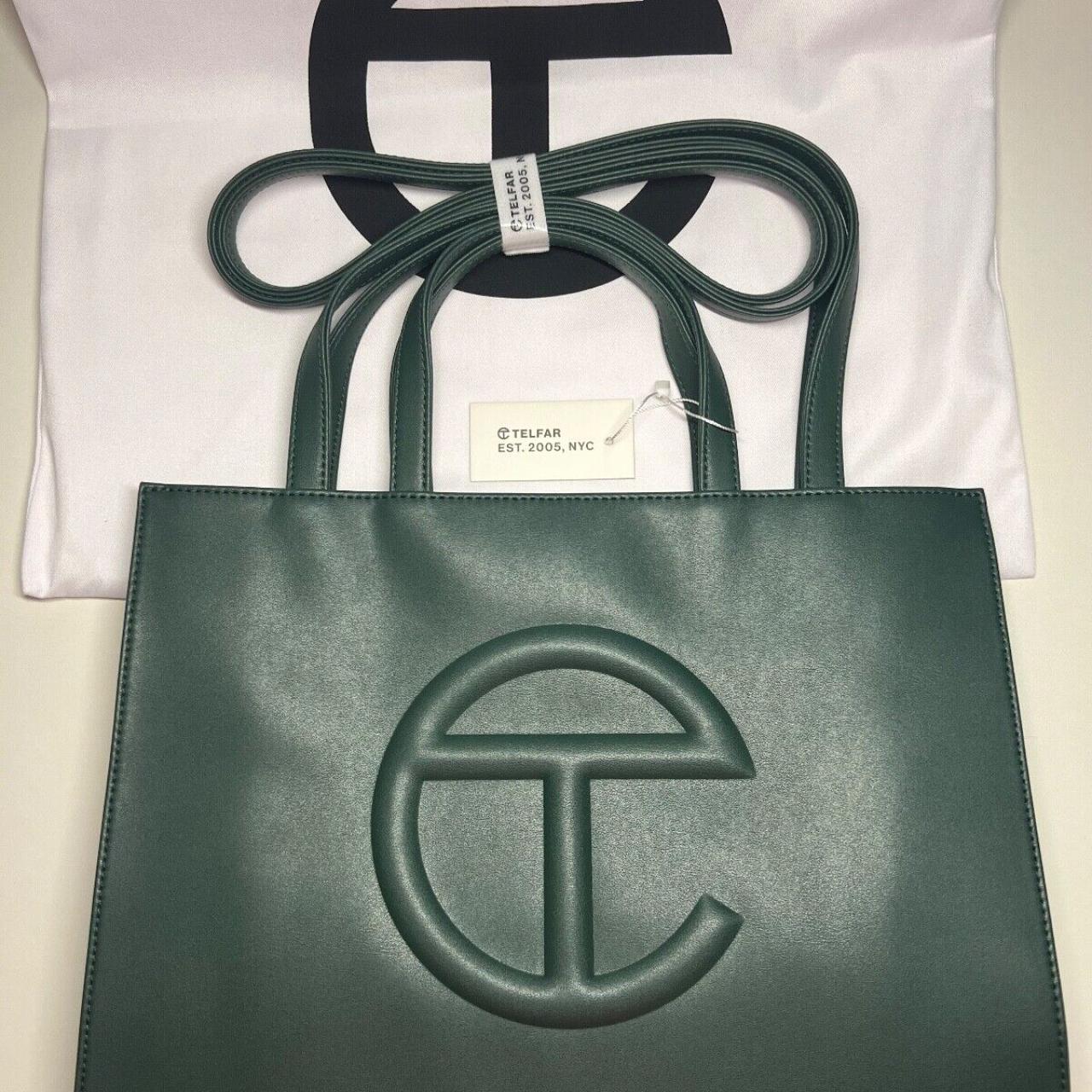 telfar medium shopping bag olive new with tags and... - Depop