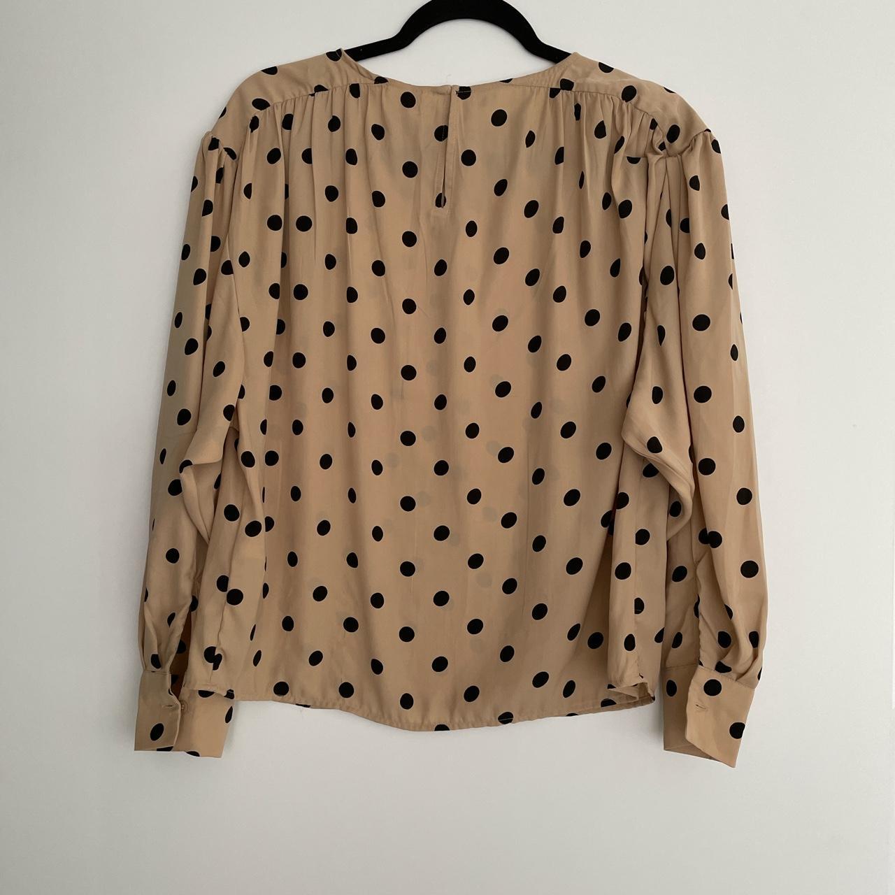 Tan polka dot Balloon sleeves with