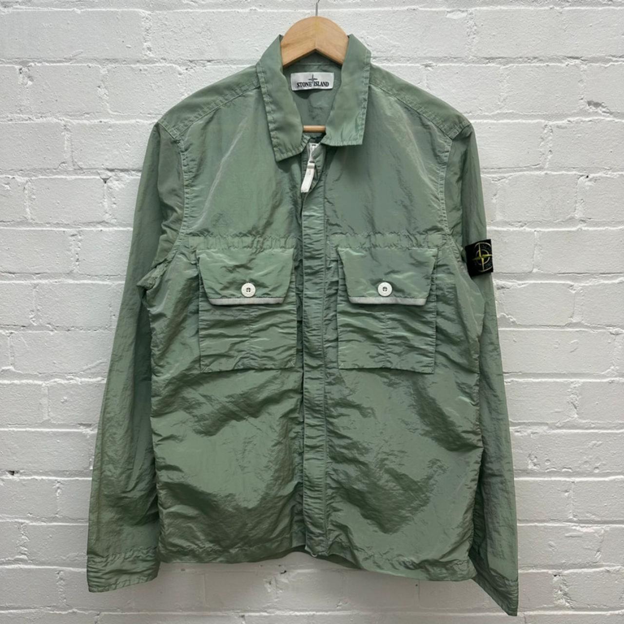 Stone Island Mint Nylon Metal Weft Shimmer Overshirt | Depop