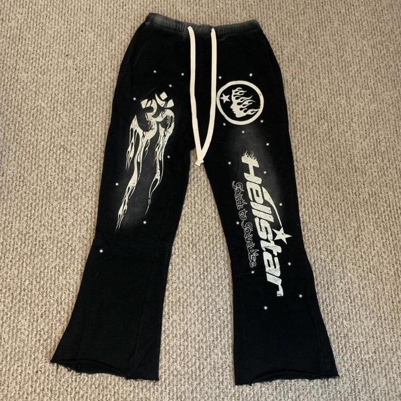 Small hellstar flared joggers #hellstar #rick owens - Depop