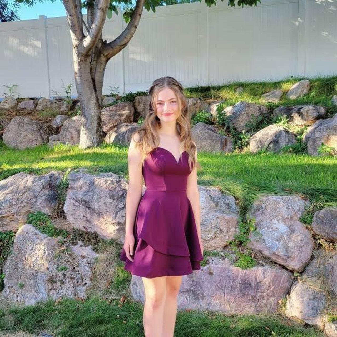 B darlin purple dress hotsell