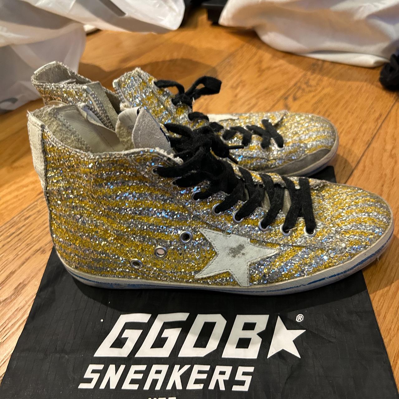 Gold Sparkly Sneakers Size: 7 Brand: EXPRESS ʚɞ - Depop