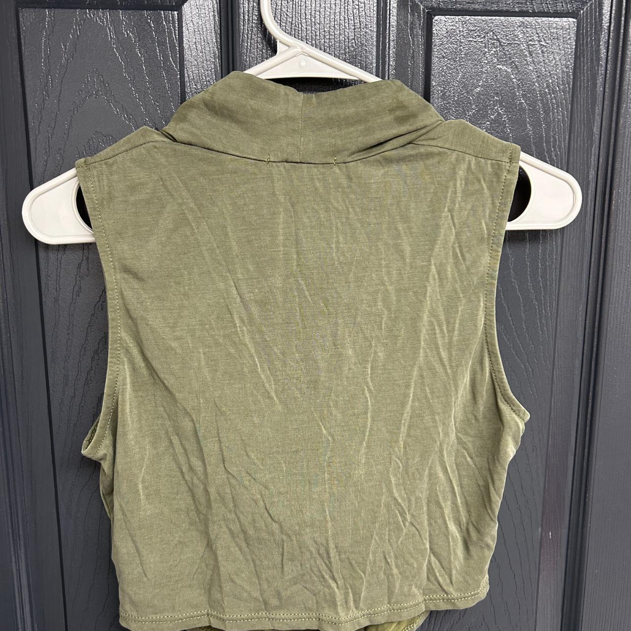 Dark Green Cowl Neck Crop Top #cowlneck... - Depop