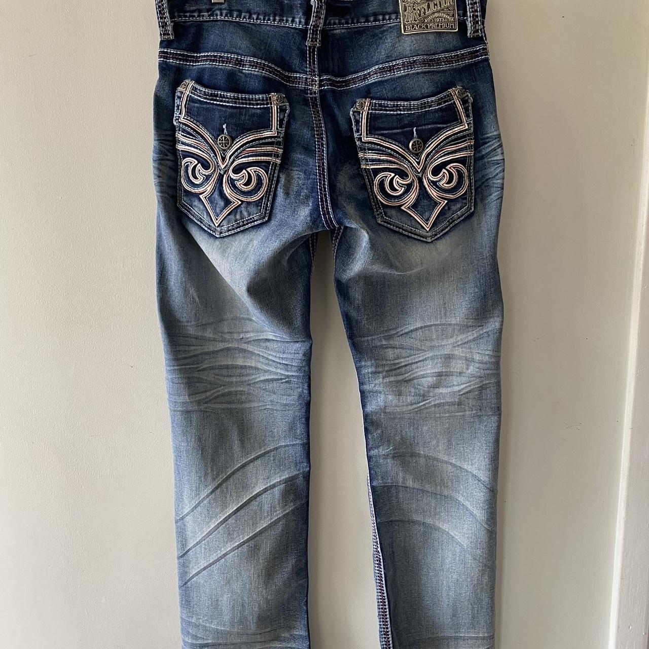 Epic Y2K embroidered Men’s Affliction Jeans... - Depop