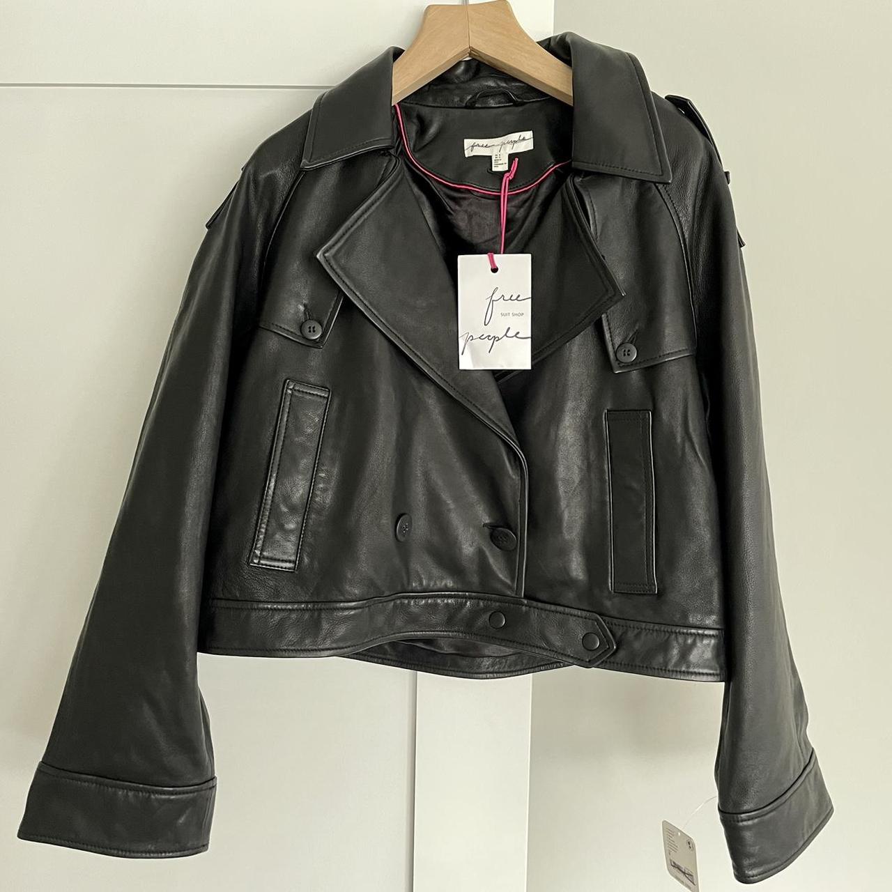 Free People Black Leather Jacket never worn with