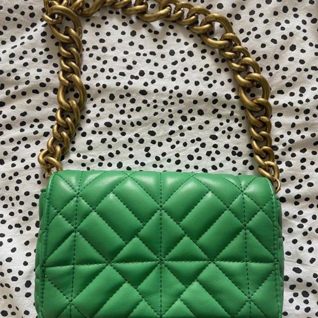 Cream Zara Gold Chain Shoulder Bag Depop