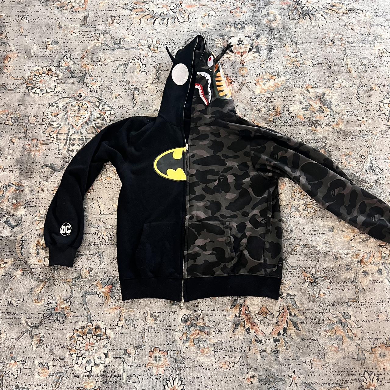 Batman bape hoodie fits like a large - Depop