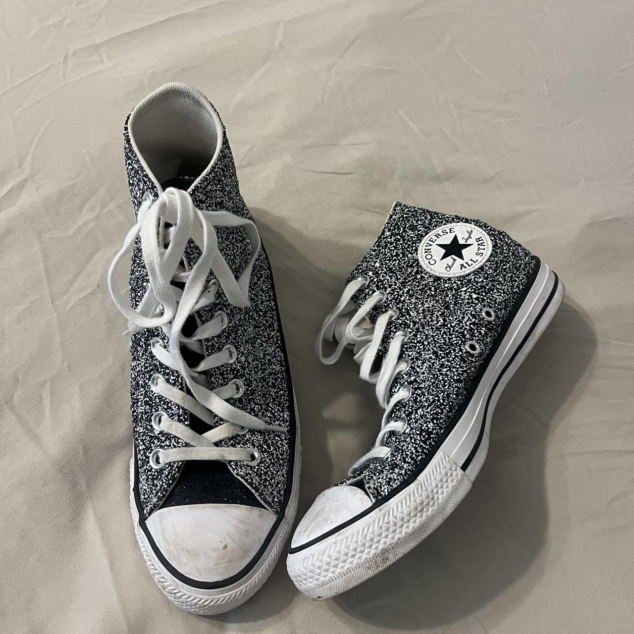 Black converse glitter toe best sale