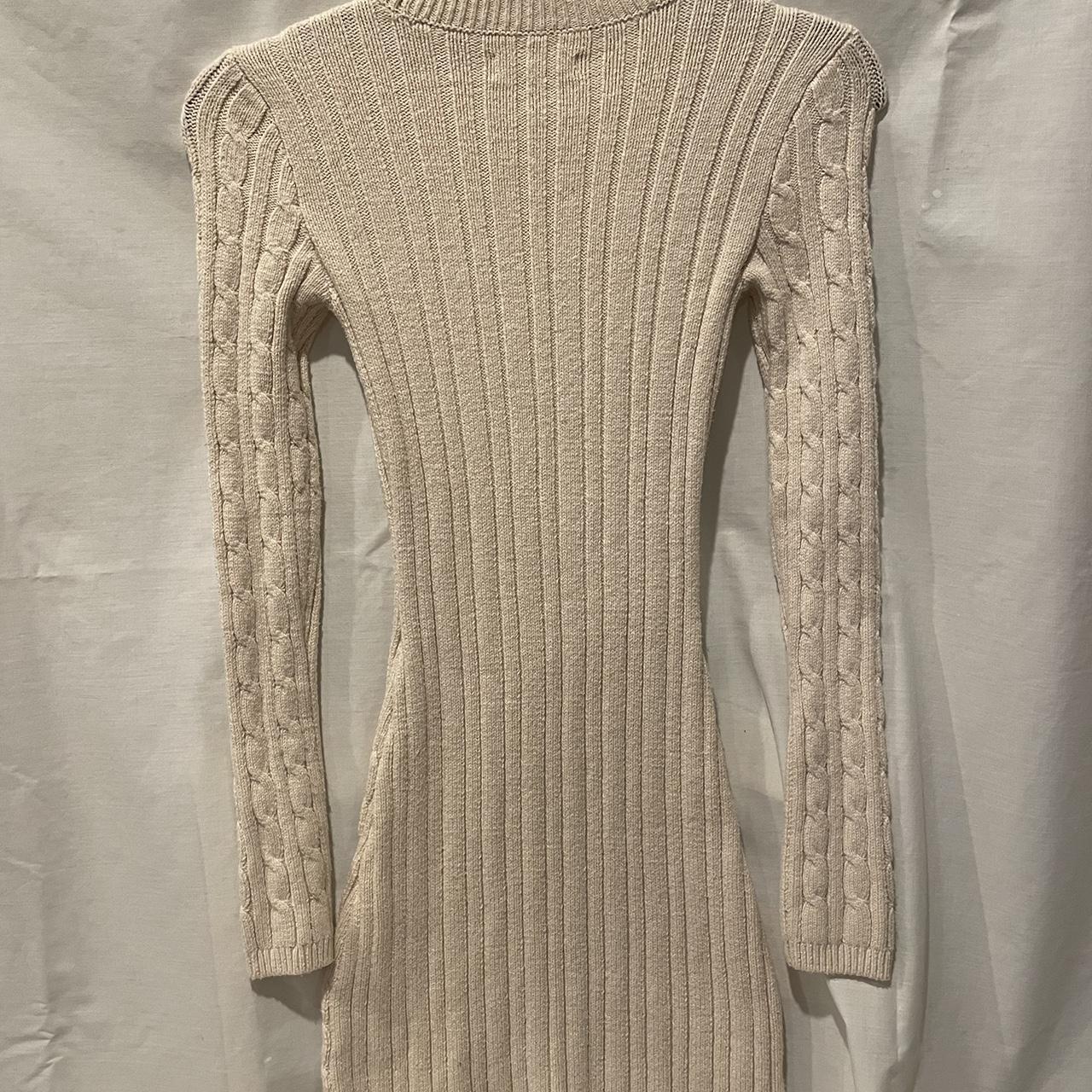 Hollister Cable Knit White Sweater Dress. This is - Depop