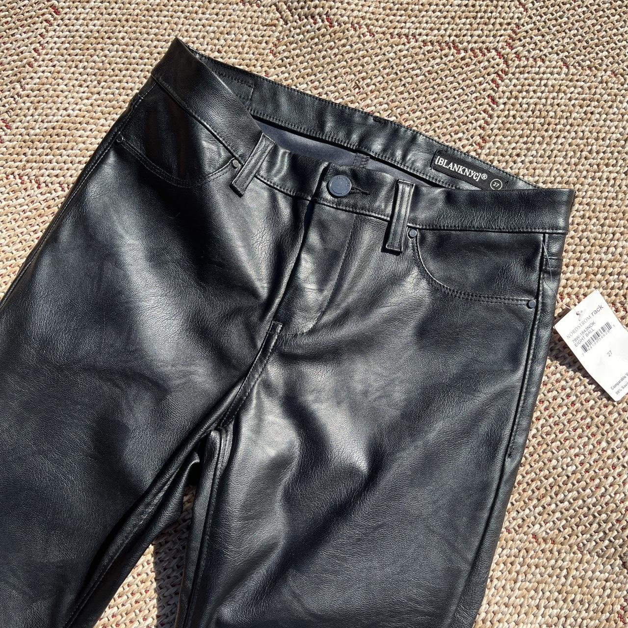 Black Fashion Women PU Leather Pants Mid Waist Stretch Sheath Samless  Leggings Slim Faux Leather Skinny Warm Fleece Trousers New | Wish